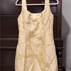 Soft Yellow Floral Mini Dress